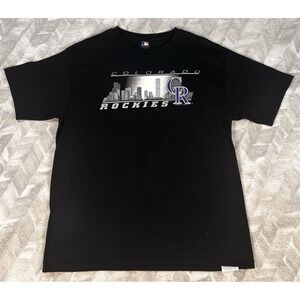 Colorado‎ Rockies T Shirt Mens Large Black MLB Genuine Merchandise